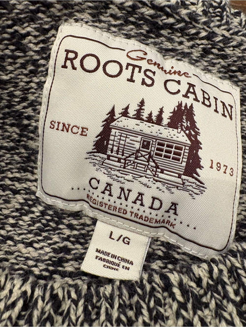 Roots Canada Cabin Collection Marled Knit Crewneck Sweater Stripe Women’s Large - Picture 2 of 12